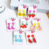 Cartoon fruit cute earrings, ear clips, accessory, Korean style, no pierced ears