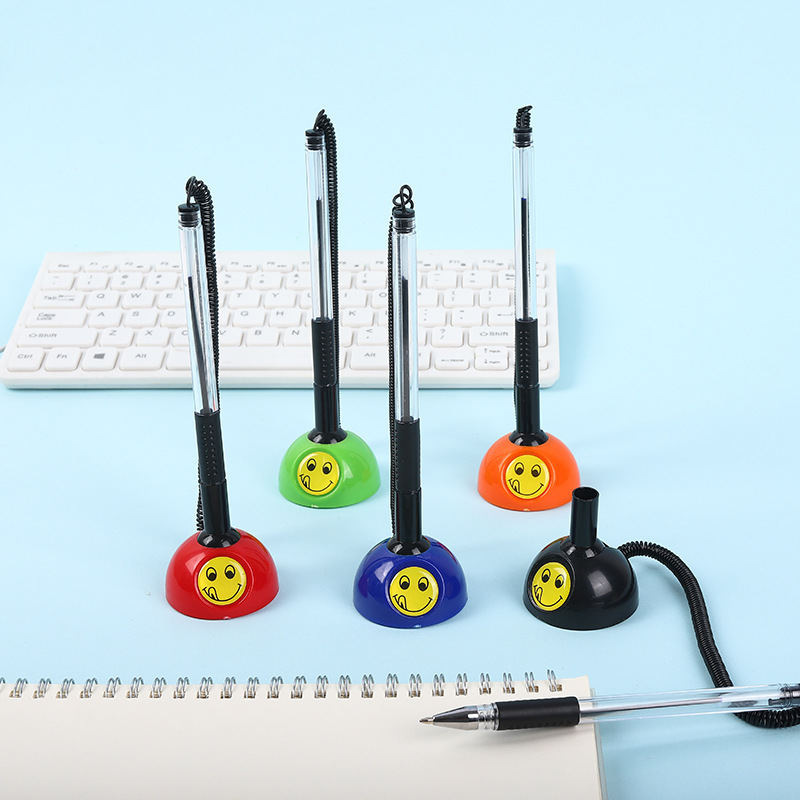 Hot sale desk pen printing logo fixed bank counter signature pen neutral Office conference pen sticky table desktop