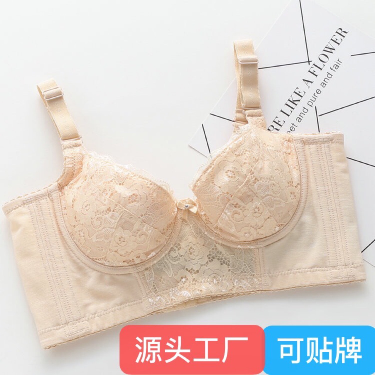 源头工厂收副乳身材管理器上托束身短文胸聚拢侧收美体内衣