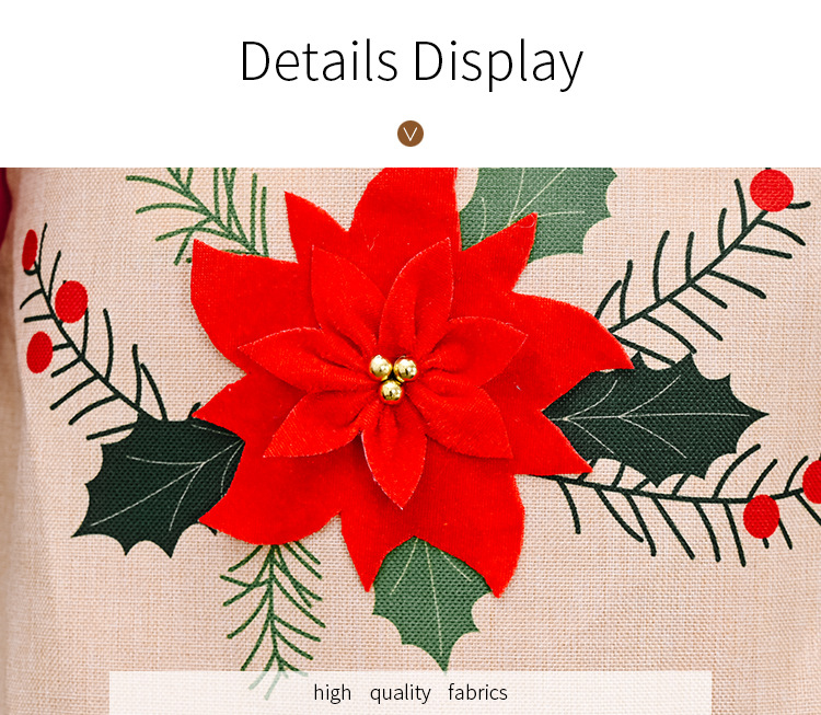 Christmas Red Flower Linen Apron display picture 11