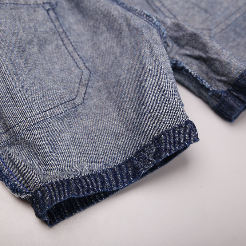 外贸童装男童牛仔裤帅气弹力牛仔棉料弹力腰头男幼童婴儿短裤夏