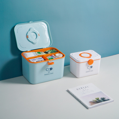 Japanese-style medicine box household storage box multi-layer large-capacity medical box set visiting box portable portable first aid box