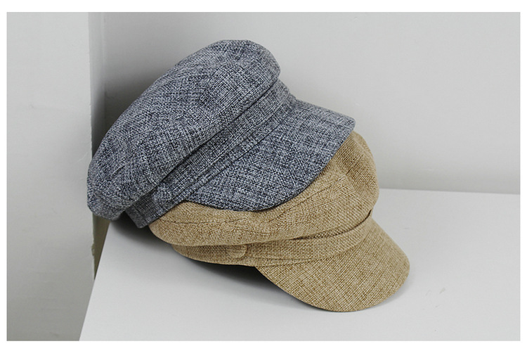 140g Weight Beret Hat Hats Type Daily, Shopping Occasion cotton and linen Material Solid Color Pattern All Seasons Season Women's Gender Basic, Retro Style Curved Eaves Rim Women's Basic Retro Solid Color Curved Eaves Beret Hat 11