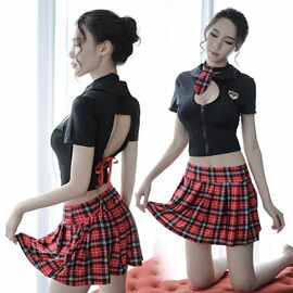 欧美工厂直销外贸新款情趣内衣性感制服诱惑套装清纯可爱学生装