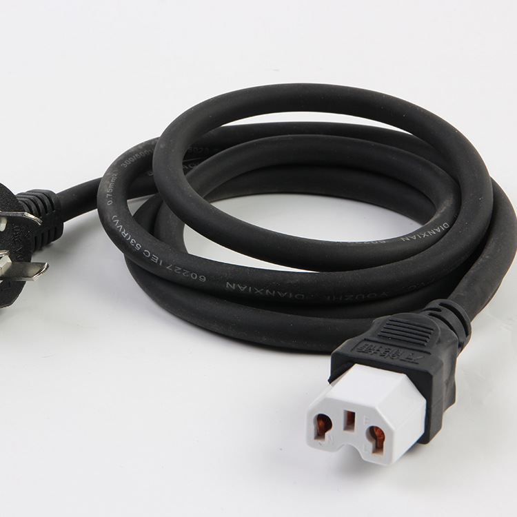 厂家供应纯铜三插电源线 1.5米机箱电饭锅电源线万字尾电源线