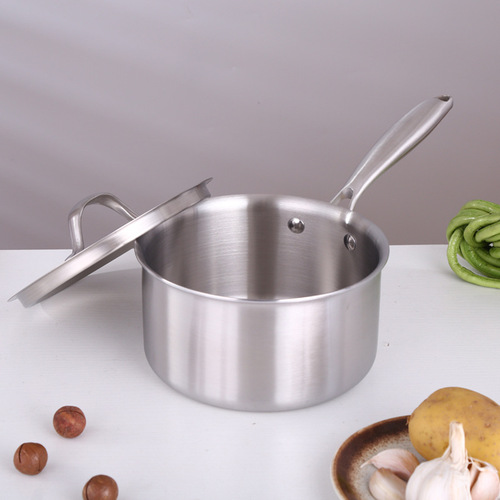 Annual Meeting Gift 304 Stainless Steel Non-Coated Soup Pot Noodle Pot Thick Small Milk Pot Can Print Logo