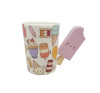 Ice cream popsicle cup cream chocolate ice cup cup handle ceramic cup muged smiling face cup