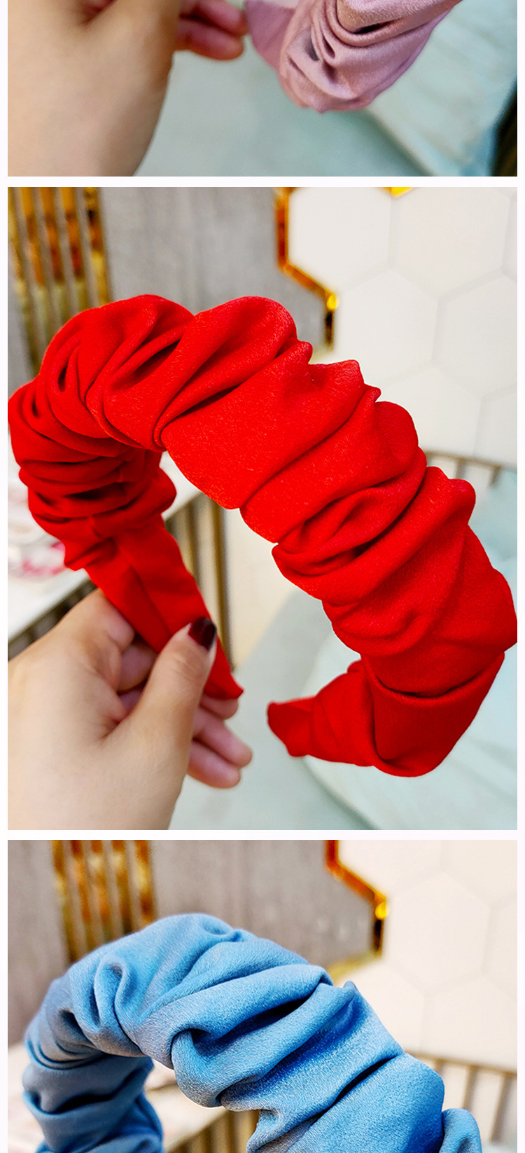 Cute Korean Hair Band Headdress Simple Large Intestine Circle Headband Hairpin Fashion Solid Color Fabric Wholesale Nihaojewelry display picture 3