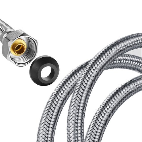 Factory direct supply Emeko toilet water inlet hose for water heater 304 stainless steel metal braided cold and hot water tube 4/16