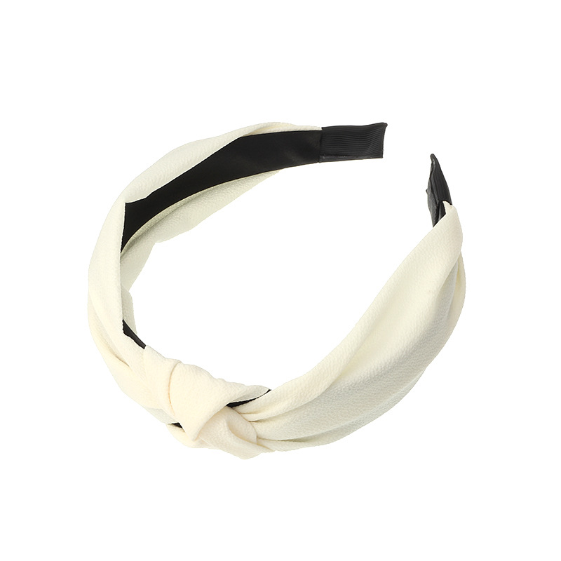 Simple Wide-sided Knotted New Solid Color Fabric Cross Headband Ladies Head Jewelry Wholesale display picture 8