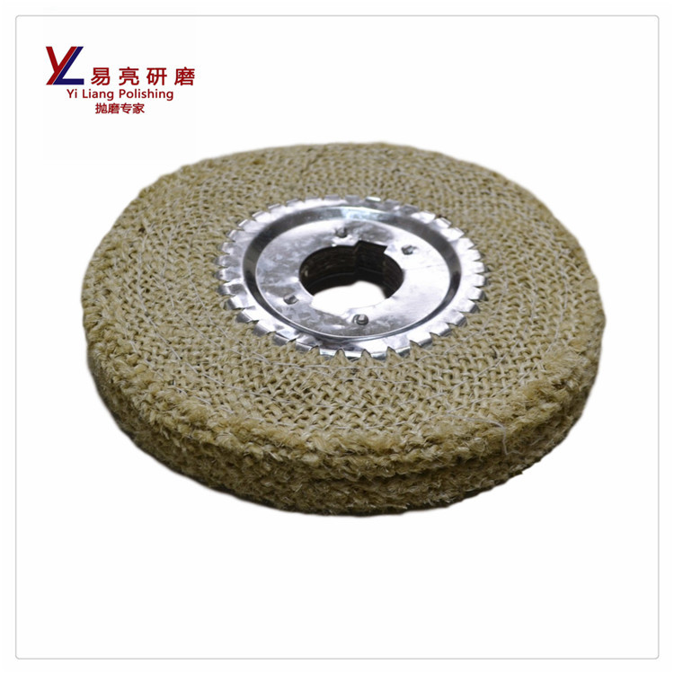 工厂直供斜裁铁心机抛麻轮250*30厚 不锈钢塑胶家具木材抛光麻轮