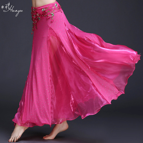 Dance Indian dance belly dance skirt stage performance slit long skirt costume bottoms female adult