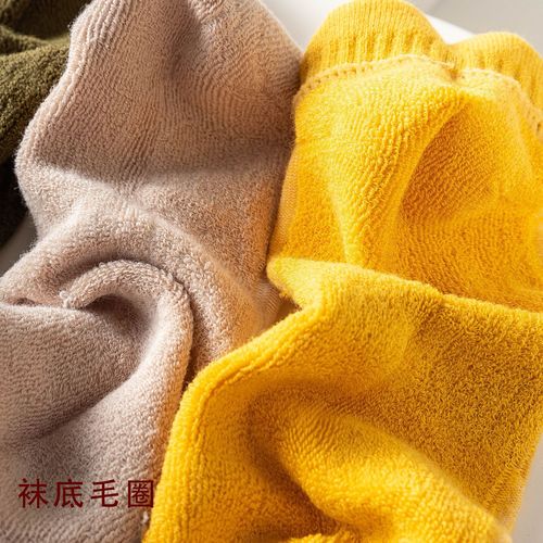 Men's solid color socks autumn and winter thickened sports socks towel bottom pure cotton cotton gauze ear short outdoor terry socks