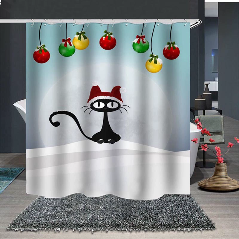Scandinavian Christmas waterproof curtain, increased thickness, polyester
