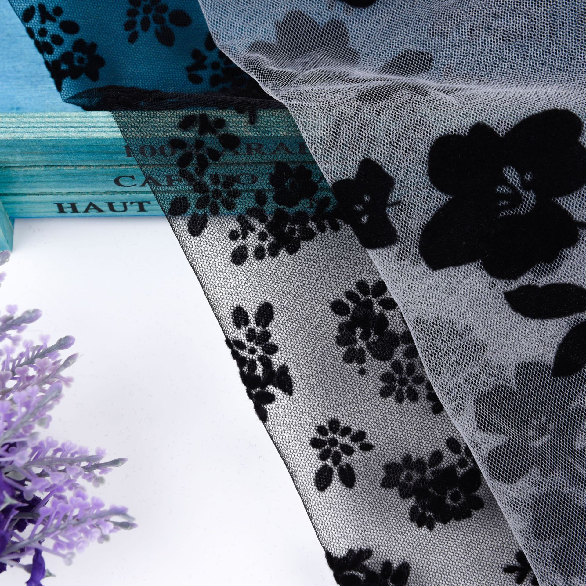 现货供应 20D全涤植绒网眼布 女装童装婚纱舞台服用料 植绒面料|ms