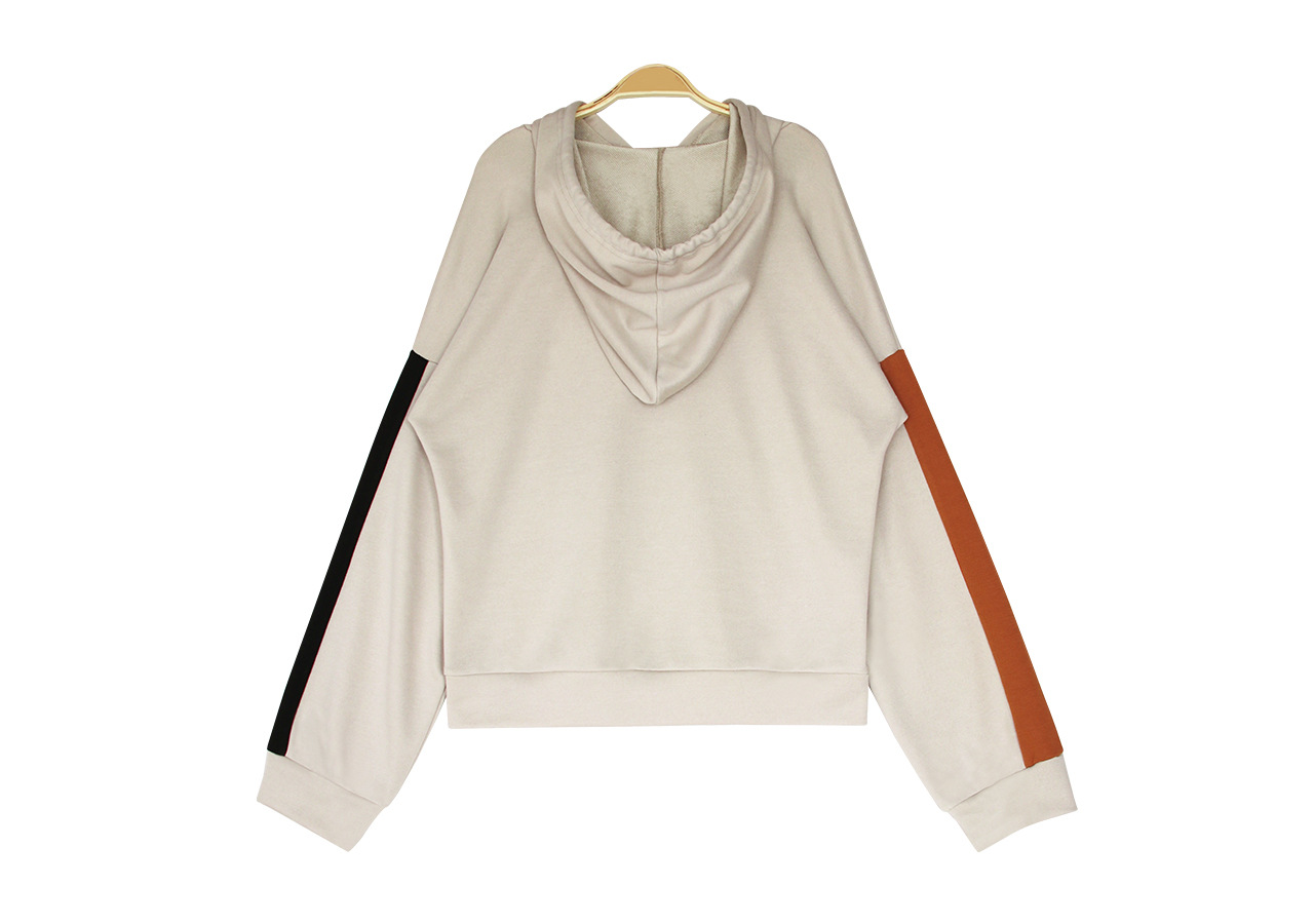 hedging all-match hooded fashion color matching mid-length loose slim thin sweatshirt NSLM28986