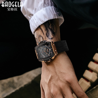 Treasure Lake Baogela Cask Stylish guy multi-function man motion Quartz watch One piece On behalf of watch wholesale