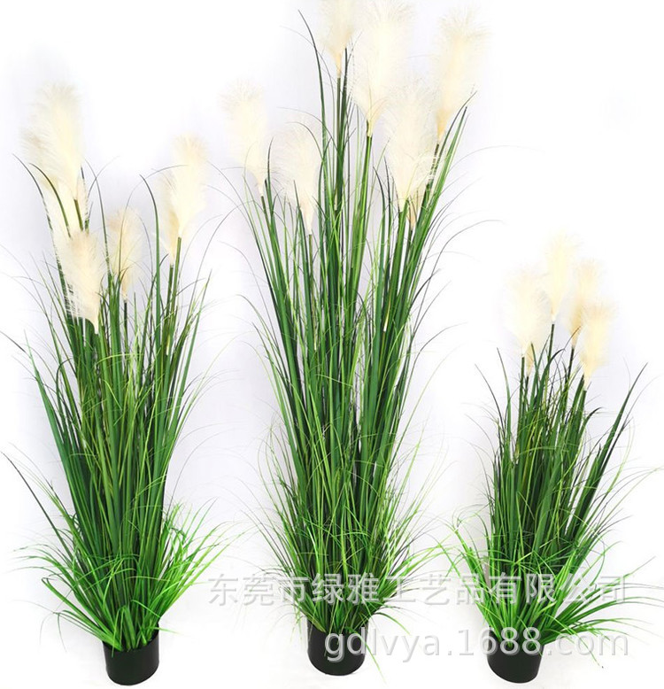 European style ins Home Furnishing decorate to ground Decoration simulation Green plant Potted plant Dog's tail grass simulation Reed flowers On behalf of