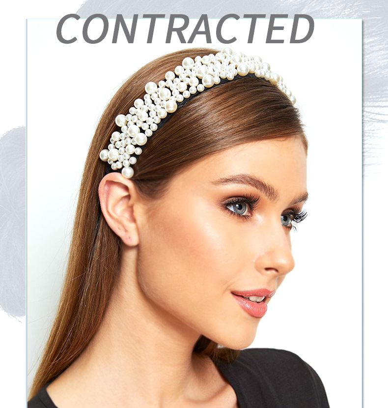 New Fashion Full Pearl Headband display picture 1