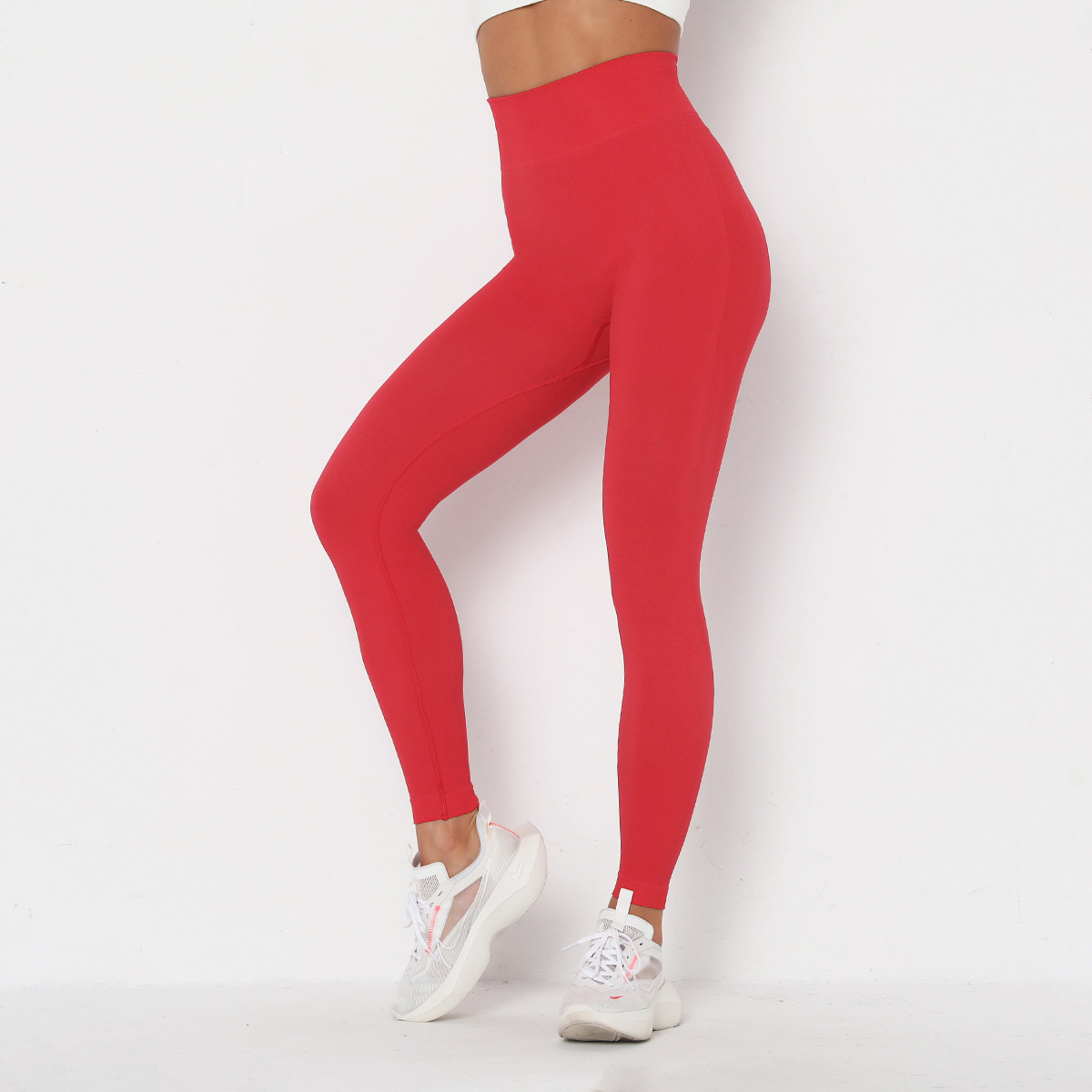 seamless high waist tight-fitting hip-lifting solid color sports pants  NSNS11011