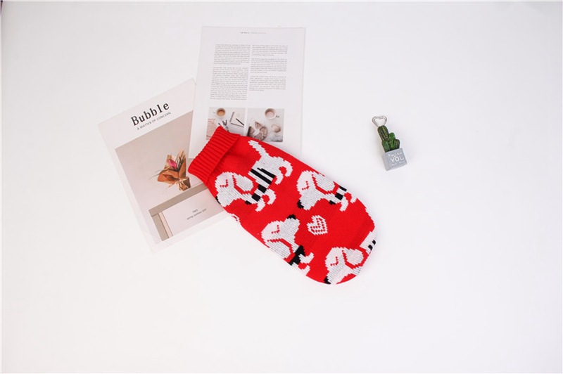 Christmas Reindeer Maple Leaf Snowflake Holiday Pet Clothes Turtleneck Knitted Sweater Dog Cat Clothing Winter Coat_voghion.com