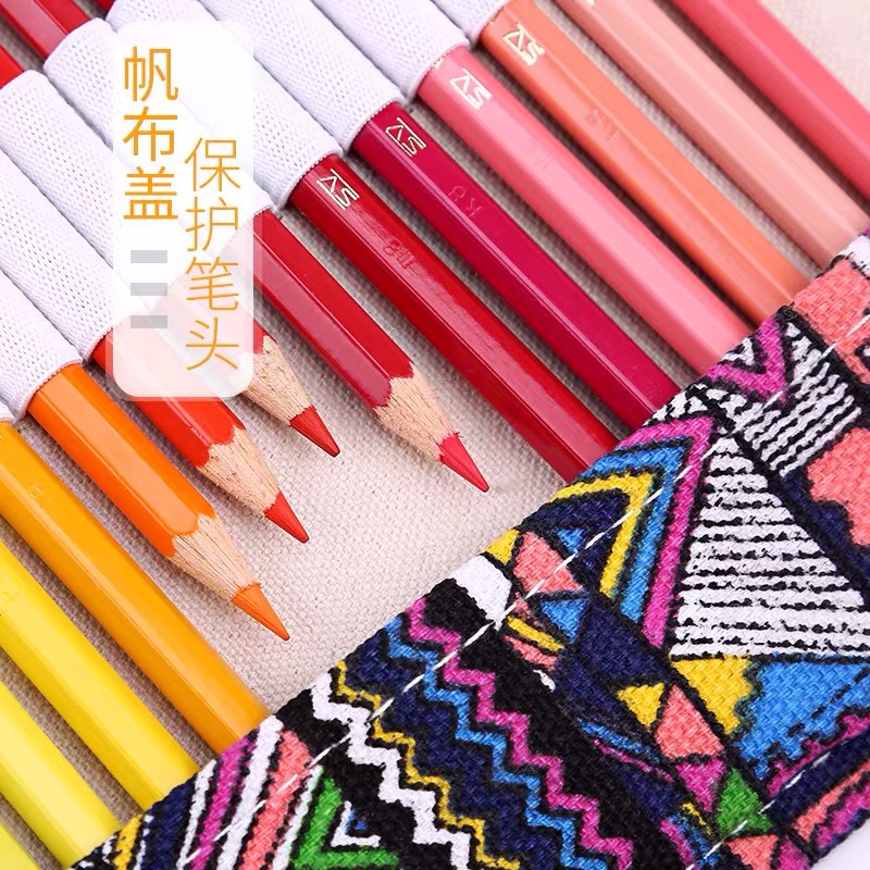 Estuche enrollable de lona para lápices – organizador de 36/72 ranuras, funda protectora para lápices de colores