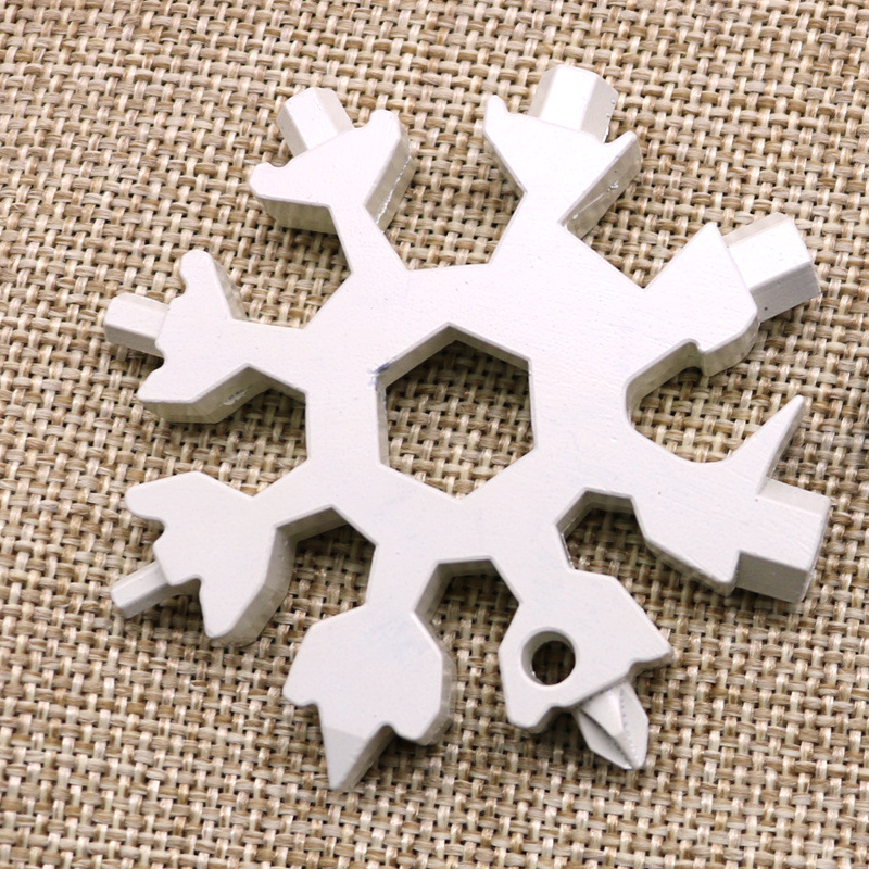 雪花扳手五金工具卡18合1便携多功能工具内六角扳手 钥匙挂件批发