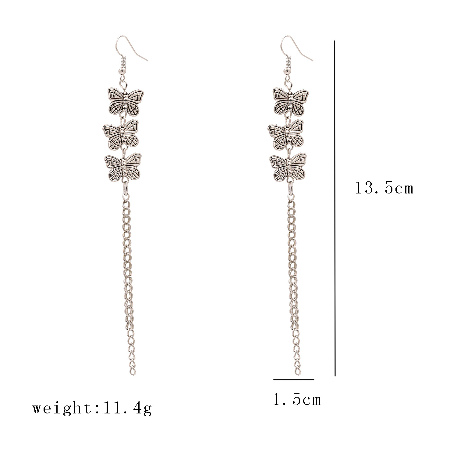 Nouveau Rétro Antique Argent Gland Papillon Boucles D'oreilles Palais Boucles D'oreilles Simple Sauvage Ethnique Oreille Bijoux En Gros Nihaojewelry display picture 1