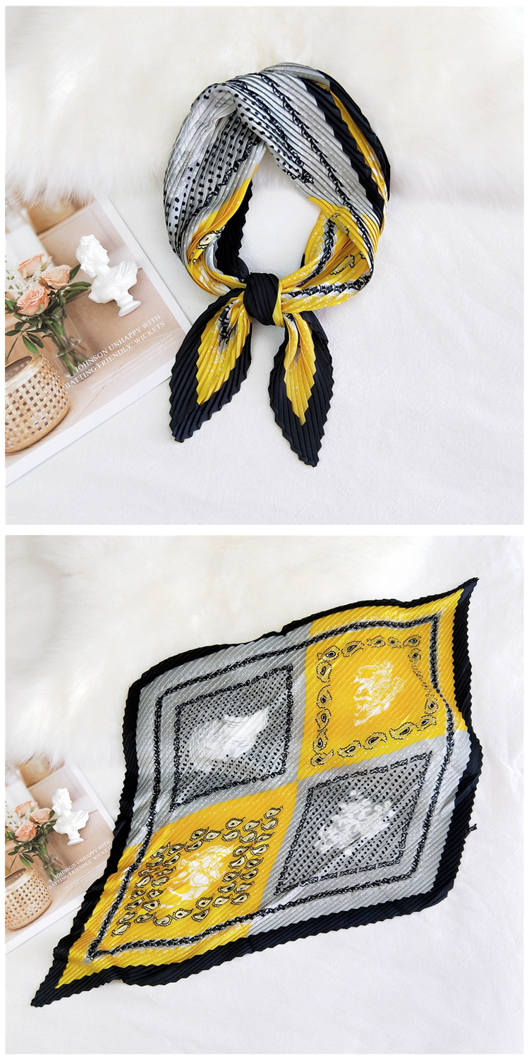 60g Weight Silk Scarf Classification Travel Occasion Polyester Material Spot, Stripe Pattern Spring&Summer Season Unisex Gender Sweet Style Khaki, Multicolor, Grey&Pink, Grey, Red, Green, Blue, Yellow, Black Color Unisex Sweet Spot Stripe Polyester Silk Scarf 3