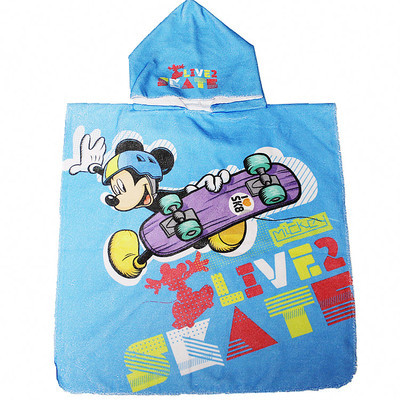 Toalla de baño para niños capa de dibujos animados con capucha bebé absorbente de secado rápido albornoz de natación niño playa toalla de playa portátil