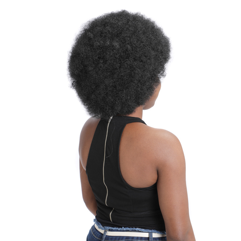 Synthetic wig Explosive microwave curly hair fluffy short wig headband_voghion.com