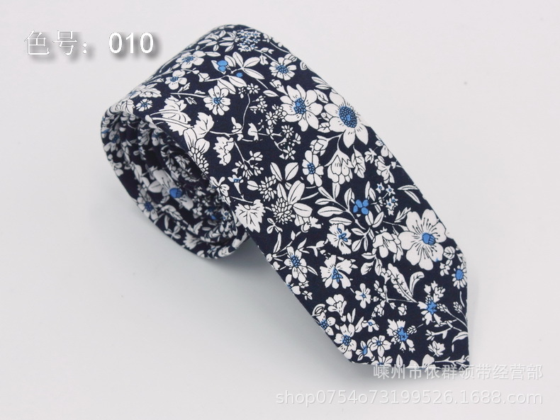Los fabricantes venden al por mayor corbata de algodón para hombres de estilo chino 6cm de ancho y estrecho corbata estampada casual de moda floral en stock