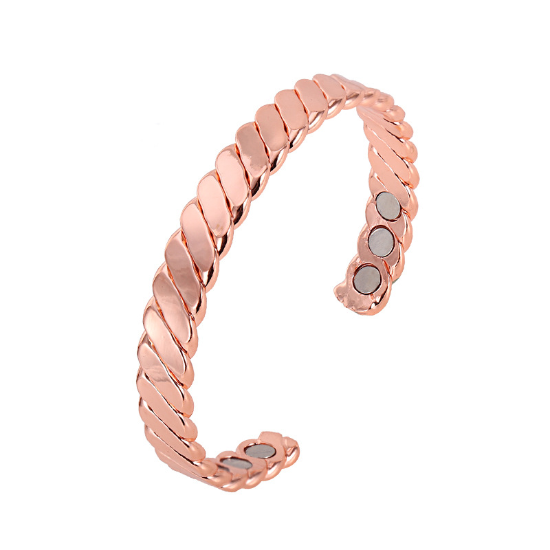 Solid Color Pattern Unisex Gender Stoving Varnish, Magnetic Design Streetwear Style Streetwear Solid Color Copper Stoving Varnish Magnetic Unisex Bangle