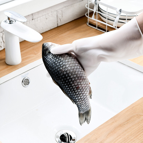 Kitchen Dishwashing Gloves Women's Extended Laundry Brush Bowl Housekeeping Cleaning Rubber Nitrile Household Waterproof Durable Type