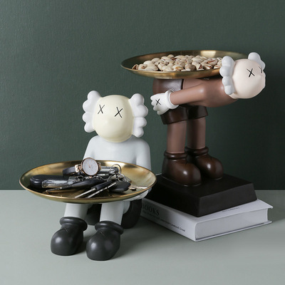 创意潮玩公仔收纳摆件模型玩偶玄关钥匙收纳客厅玄关家居装饰品|ms