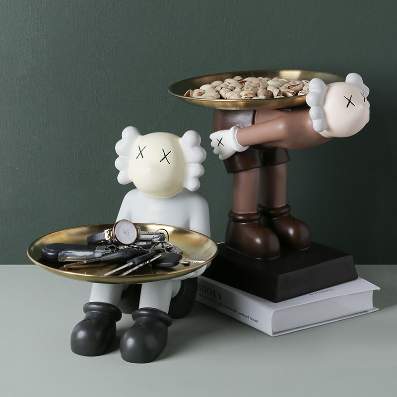 创意潮玩公仔收纳摆件模型玩偶玄关钥匙收纳客厅玄关家居装饰品|ms