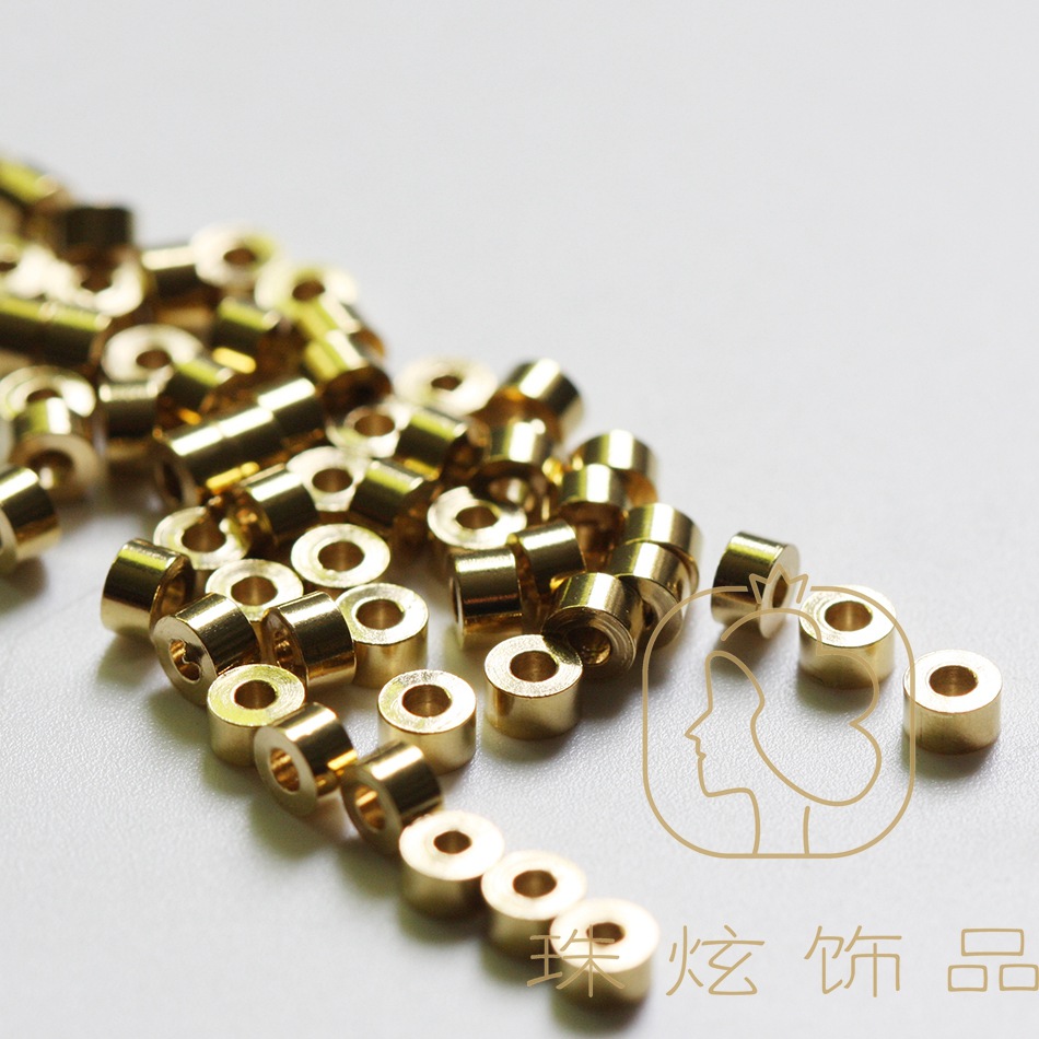 DIY Copper jewelry accessories 3.5*2mm Hole Cylinder Separated beads Septa Geometry( 4414C )