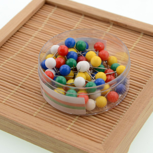 Colorful Plastic Boxed 80 Pieces 4*32mm Large Head Pearlescent Needles Quilling Clothing Positioning Needles