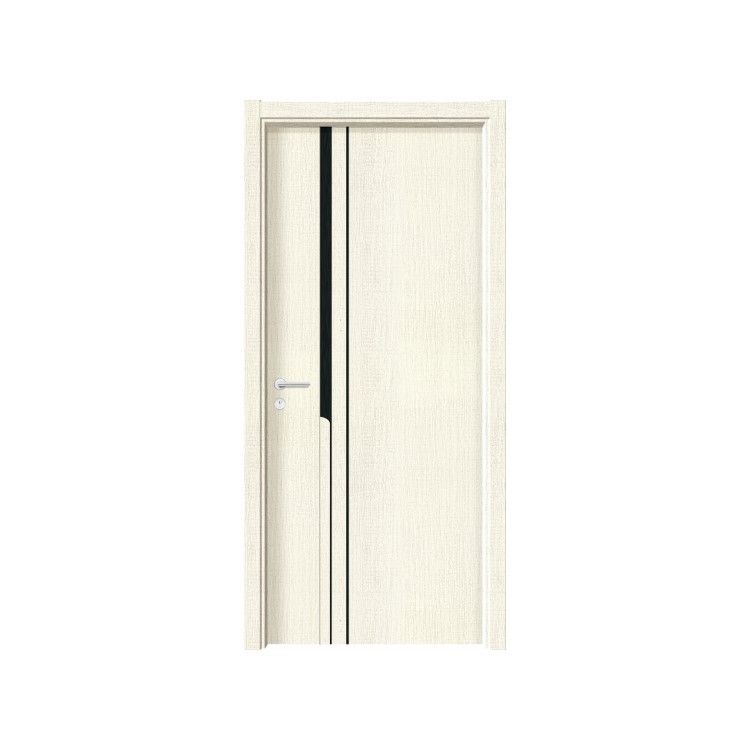 Puerta de cristal de carbono ecológico sin pintura de estilo simple 45mm puerta trasera de múltiples capas hoja reductora puerta plana marco de puerta de madera maciza image 5