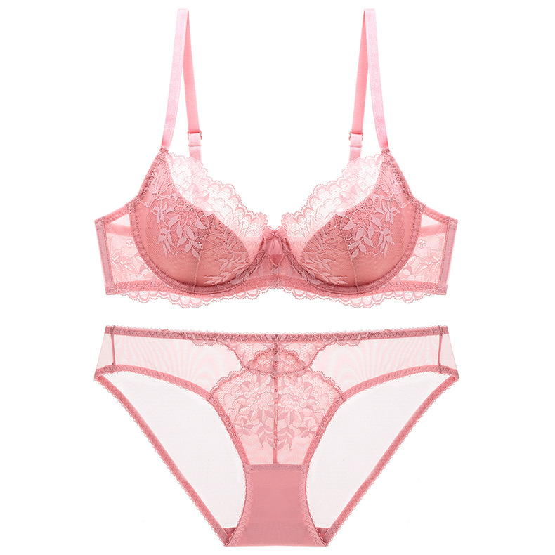 Sexy Lace Bra And Brief Set For Women With Large Chest Support_voghion.com