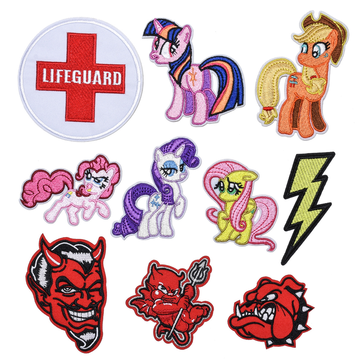 厂家直供电脑绣花可烫布贴卡通动物衣服补丁贴小马布标服装辅料