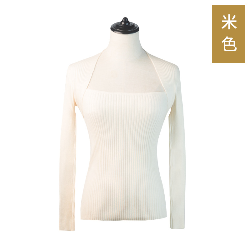 Ropa de práctica de baile suéter de mujer adulto adelgazamiento ropa de entrenamiento de Ballet de manga larga abrigo de punto cálido superior Otoño e Invierno