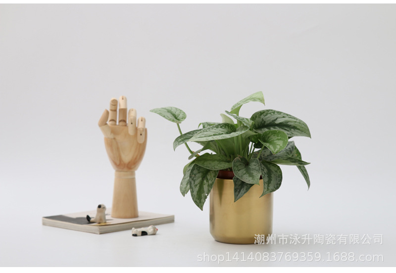 现代轻奢电镀金色陶瓷花盆家居园艺创意多肉蝴蝶兰花盆水培花盆 花盆 工艺陶瓷 陶瓷谷 现代轻奢电镀金色陶瓷花盆家居园艺创意多肉蝴蝶兰花盆水培花盆 花盆 工艺陶瓷 陶瓷谷