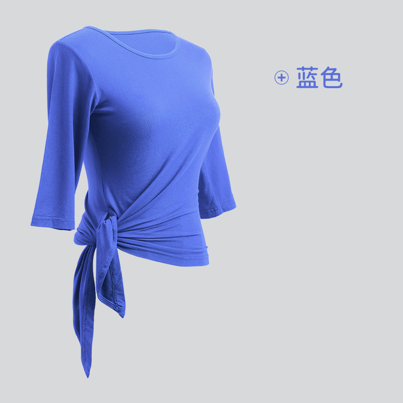 Ropa de práctica de danza moderna ropa de rendimiento de examen de arte corporal de las mujeres ropa de yoga ropa de danza clásica irregular media manga superior