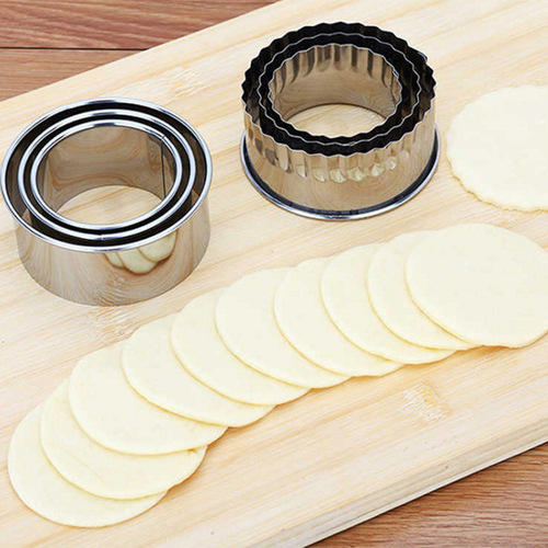 Stainless steel dumpling wrapper mold, dumpling making tools, dumpling wrapper pressing and cutting device, three-piece set, street stall goods