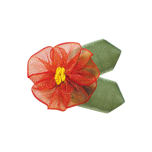 En stock poliéster cinta pequeña flor 3,2 cm amplia Ropa Accesorios DIY material de producción con hojas Cinta pequeña flor