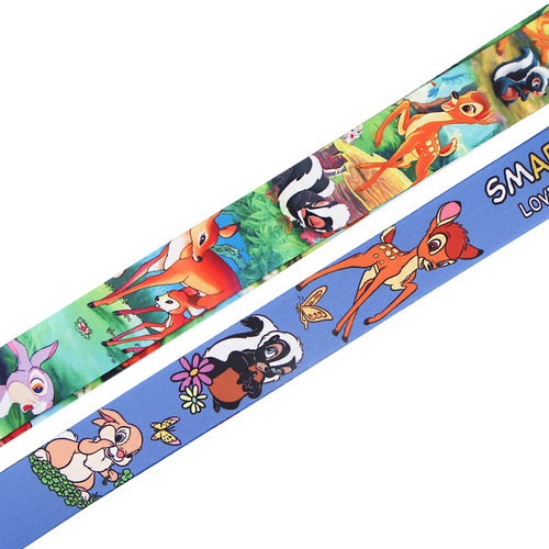 Cartoon cute deer mobile phone lanyard multi-color ID card U disk tag lanyard hanging neck key anti-lost jewelry