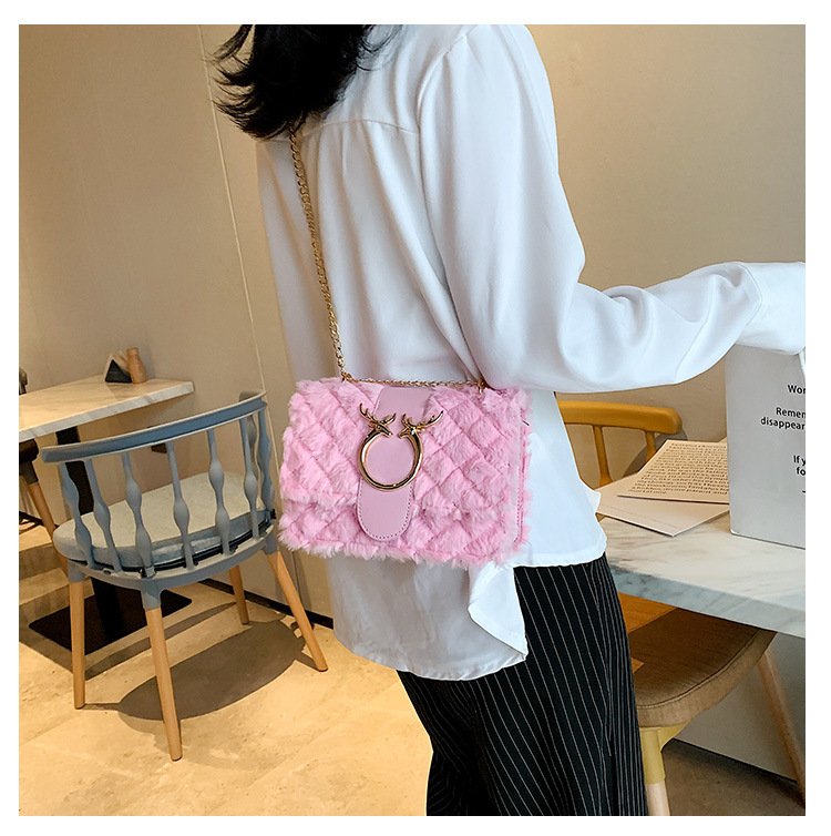 Fashion Handbags Velvet Chain Small Square Bag display picture 17