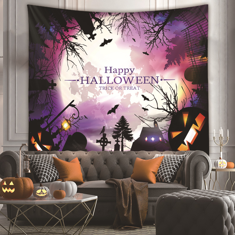 Halloween Room Wall Decoration Background Cloth Fabric Painting Tapestry Wholesale Nihaojewelry display picture 20