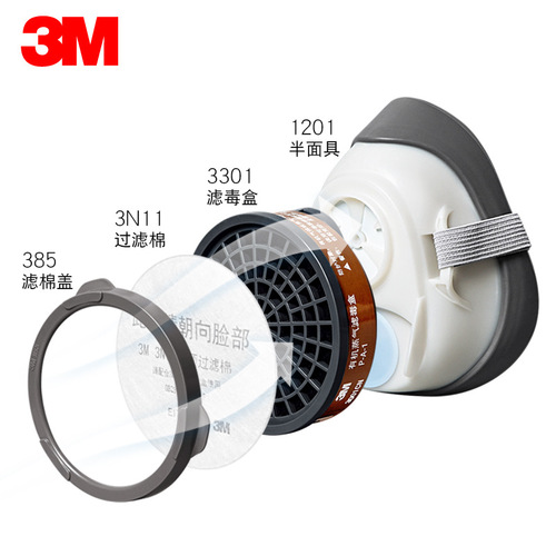 3M1201 Anti-Toxic Mask Paint Protection Face Mask for Dust, Chemical Gases, Paint, Odor Prevention, and Fume
